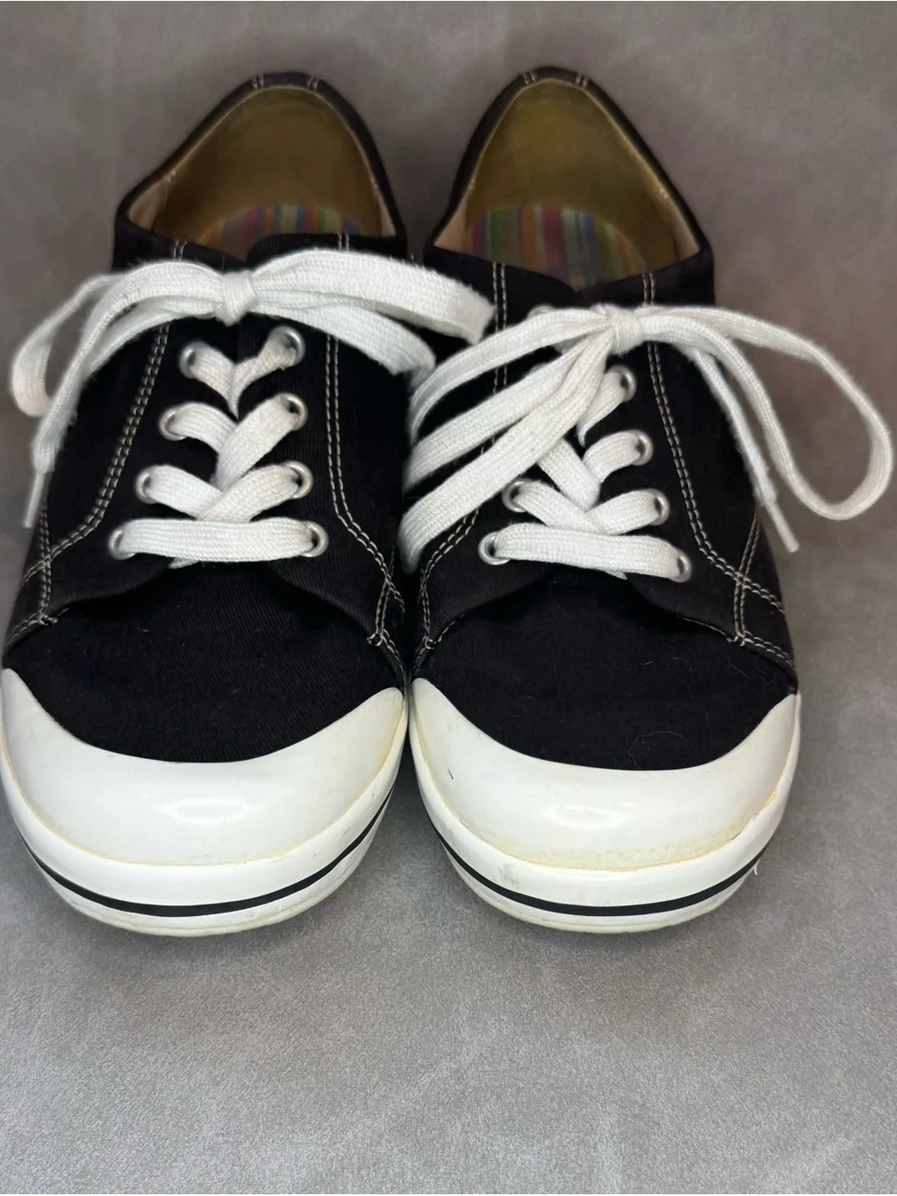 Dansko Black Canvas Lace-Up Slip Resistant Clogs Women’s EU 36 US 5.5-6